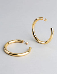 18ct Gold Plated Brass Large Hoop Earrings - link has visual effect only