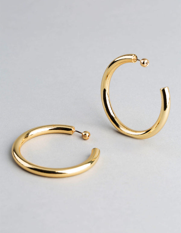18ct Gold Plated Brass Large Hoop Earrings