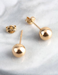 9ct Gold 6mm Polished Ball Stud Earrings - link has visual effect only