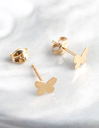 9ct Gold Polished Butterfly Stud Earrings - link has visual effect only
