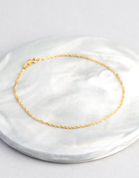 9ct Gold Twist Curb Chain Bracelet - link has visual effect only