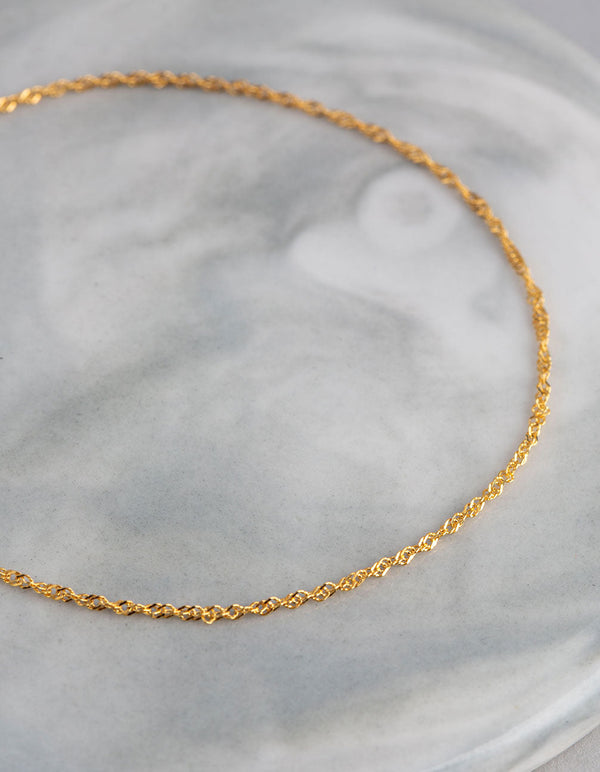 9ct Gold Twist Curb Chain Bracelet