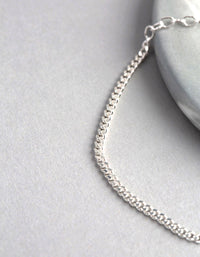 Sterling Silver Diamond Cut Curb Chain Bracelet - link has visual effect only