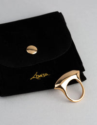 18ct Gold Plated Brass Irregular Shape Cocktail Ring - link has visual effect only