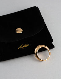 18ct Gold Plated Brass Single Rounded Ring - link has visual effect only