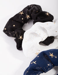 Fabric Star Detail Pack Scrunchies - link has visual effect only