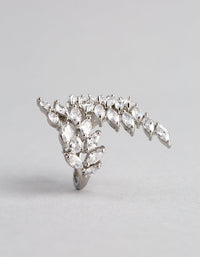 Rhodium Cubic Zirconia Vine Wrap Ring - link has visual effect only