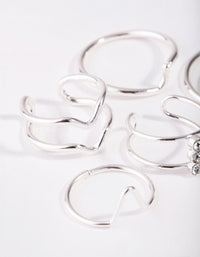 Silver Multi Band 8-Pack Rings - link has visual effect only