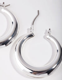 Silver Basic Smooth Hoop Earrings - link has visual effect only