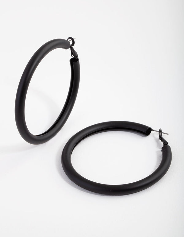 Plastic Matte Tube Hoop Earrings
