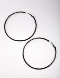 Matte Large Diamante Hoop Earrings - link has visual effect only