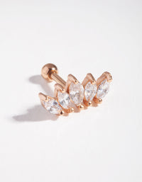 Rose Gold Surgical Steel Marquise Stone Barbell - link has visual effect only