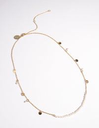 Gold Plated Pearl & Disc Necklace - link has visual effect only