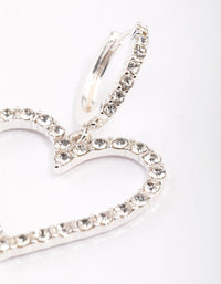 Silver Diamond Heart Huggie Earrings - link has visual effect only