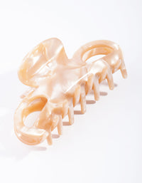 Cream Bow Claw Acetate Clip - link has visual effect only