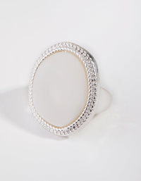Silver Pearly Shield Ring - link has visual effect only