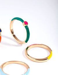 Gold Matte Bright 5-Pack Ring Set - link has visual effect only
