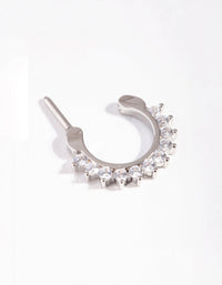 Rhodium Surgical Steel Cubic Zirconia Septum - link has visual effect only