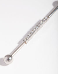 Rhodium Cubic Zirconia Industrial Bar - link has visual effect only