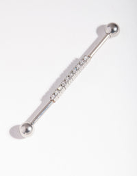 Rhodium Cubic Zirconia Industrial Bar - link has visual effect only