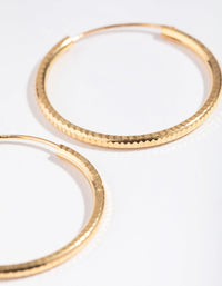 Gold Plated Sterling Silver 30mm Diamond Cut Hoop Earrings - link has visual effect only