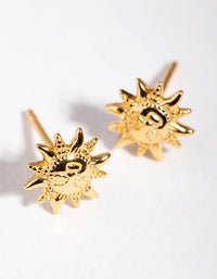 Gold Plated Sterling Silver Boho Sun Stud Earrings - link has visual effect only
