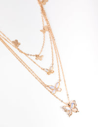 Gold Butterfly Four-Row Necklace - link has visual effect only
