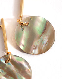 Gold Abalone Drop Earrings - link has visual effect only