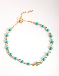 Gold Turquoise Evil Eye Bracelet - link has visual effect only