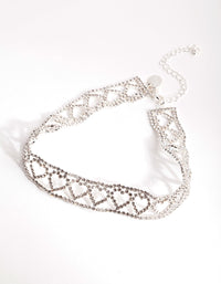 Silver Heart Pattern Choker - link has visual effect only