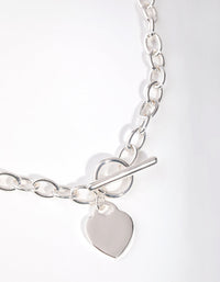 Silver Heart Charm Chain T&O Necklace - link has visual effect only