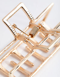 Gold Metal Rectangle Outline Claw Clip - link has visual effect only