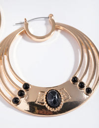 Acrylic Semi Precious Stone Hoop Earrings - link has visual effect only