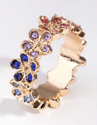 Gold Surrounded Flower Ring - link has visual effect only