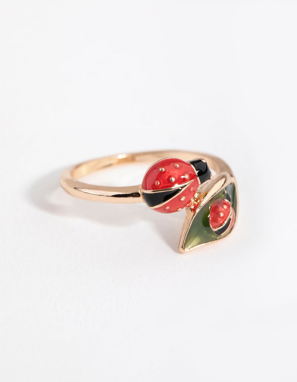 Gold Ladybug Ring