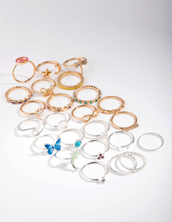 Mixed Metals Dolphin 24-Pack Rings