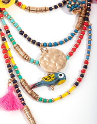Gold Bead & Coin Long Necklace - link has visual effect only