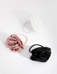 Fabric Rose Pack Hair Ties - link has visual effect only