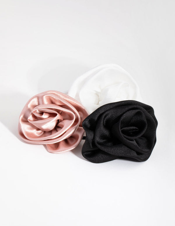 Fabric Rose Pack Hair Ties