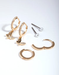 Gold Butterfly Stack Pack Earring - link has visual effect only