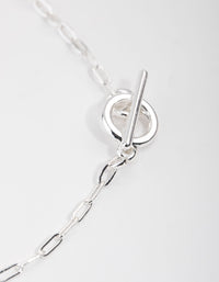 Silver Plated Thin Chain Fob Necklace - link has visual effect only