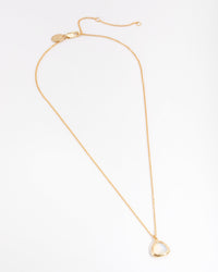Gold Plated Round Semi Precious Pendant Necklace - link has visual effect only