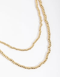 Gold Plated Double Bead Necklace - link has visual effect only