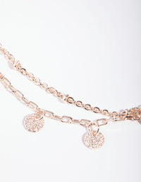 Rose Gold Plated Mini Disc Bracelet - link has visual effect only