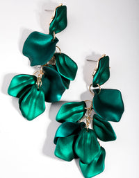 Matte Green Petal Drop Earrings - link has visual effect only