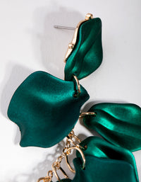 Matte Green Petal Drop Earrings - link has visual effect only
