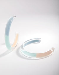 Acrylic 3-Tone Hoop Earrings - link has visual effect only