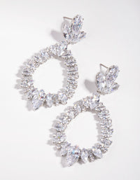 Rhodium Large Diamante Pear Drop - link has visual effect only