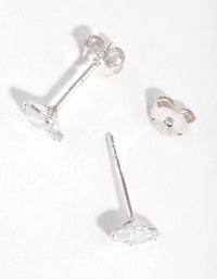 Sterling Silver  0.5ct Cubic Zirconia Oval Stud Earrings - link has visual effect only