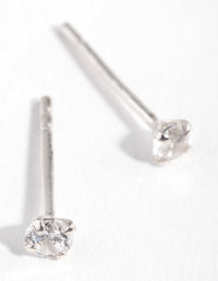 Sterling Silver Petite Cubic Zirconia Stud Earrings - link has visual effect only
